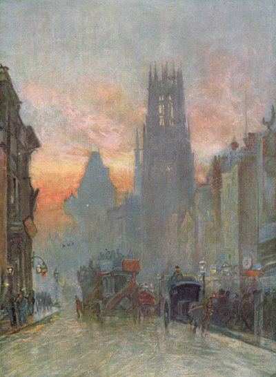 Blick auf die Fleet Street, London, Ende des 19. Jahrhunderts von Herbert Menzies Marshall